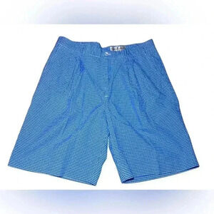 Fairway & Greene Mens Golf Shorts Size 34 Blue White Gingham Check Caddyshack